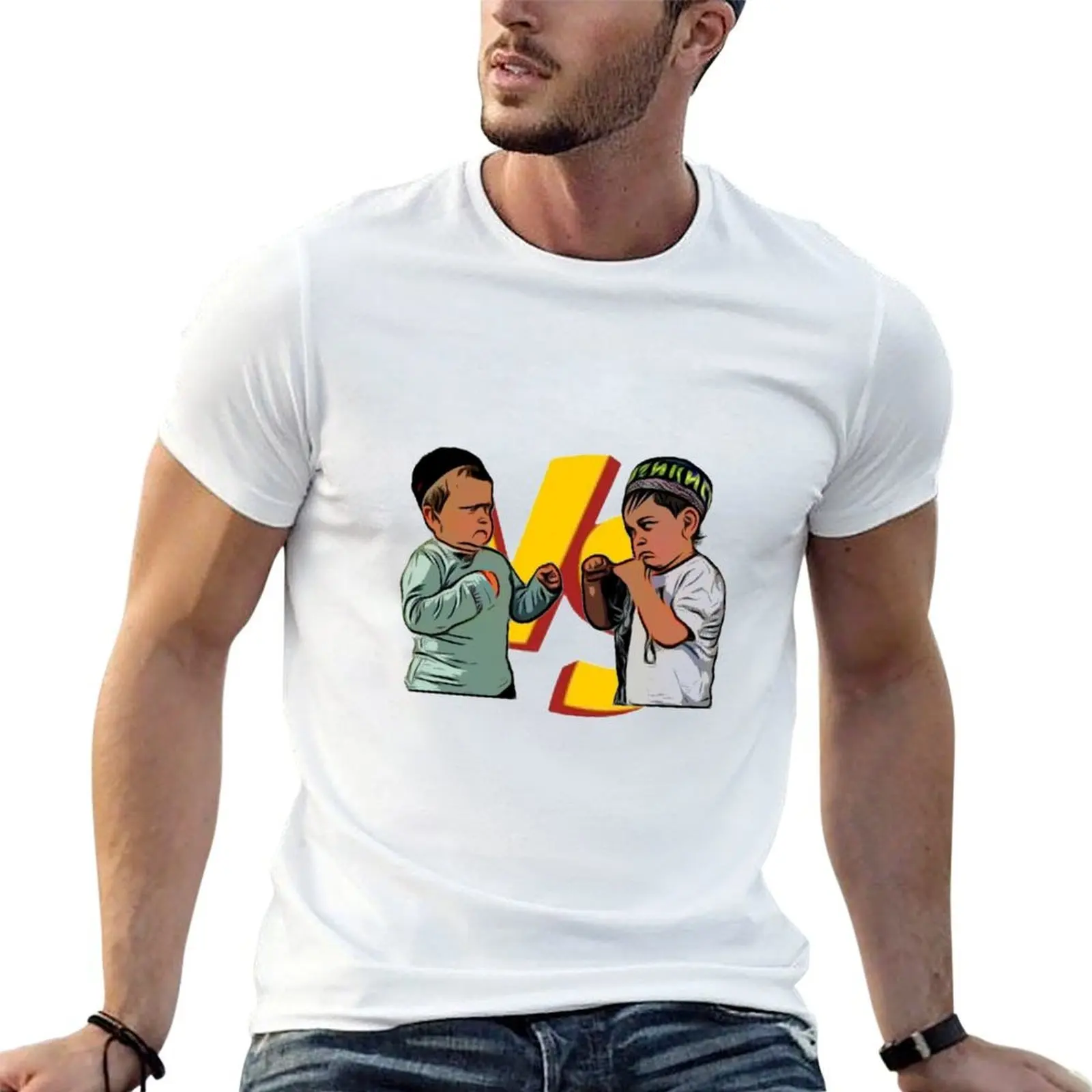 Hasbulla VS Abdul Razik T-Shirt t shirts for man pack white anime t shirts oversize cotton tshirt 100% T-shirt