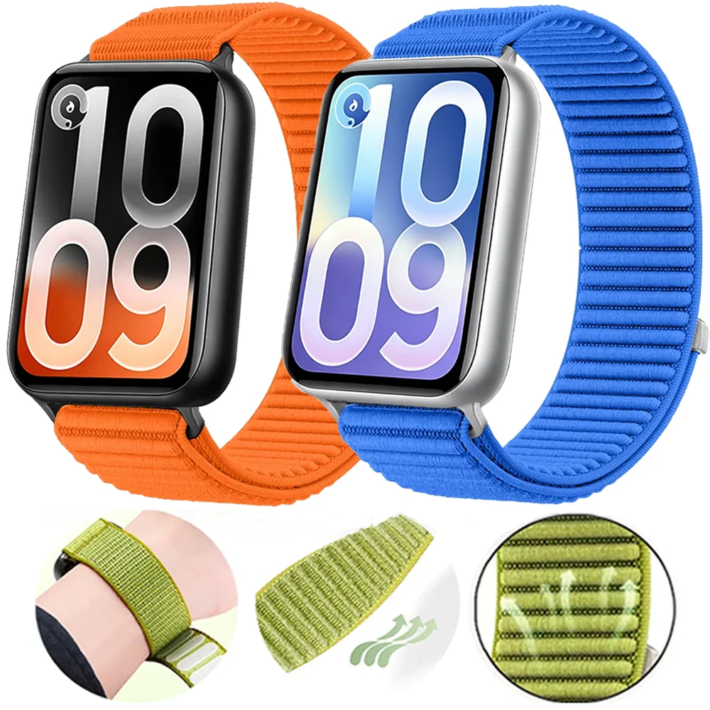 Sport Nylon Schlaufenarmband Geflochtenes Band für Xiaomi Mi Band 10 Pro 9 Pro 8 Pro Atmungsaktives Armband Redmi Watch 6 5 4 Correa Zubehör