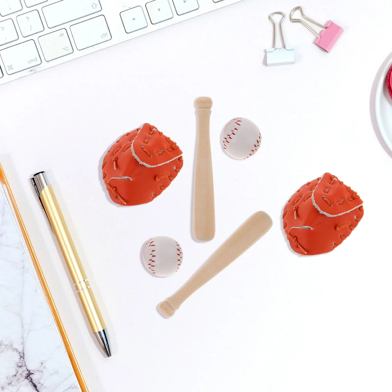 2 Zestawy Pokrowce na Piłki Baseballowe i Softballowe Miniaturowy Domek Zabawka Dom dla Lalek Akcesoria Sportowe Narzędzie