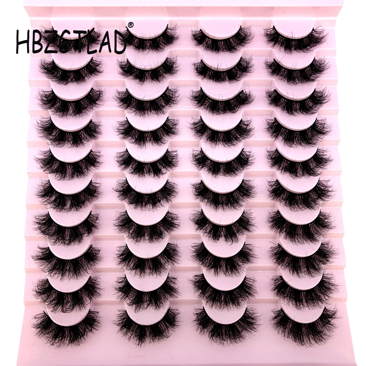 HBZGTLAD-3D Faux Mink Lashes, Fofo, Macio, Completo, Grosso, Liso, Natural, Longo, Cílios Postiços, Cílios Encaracolados, Atacado, 5-20 Pares