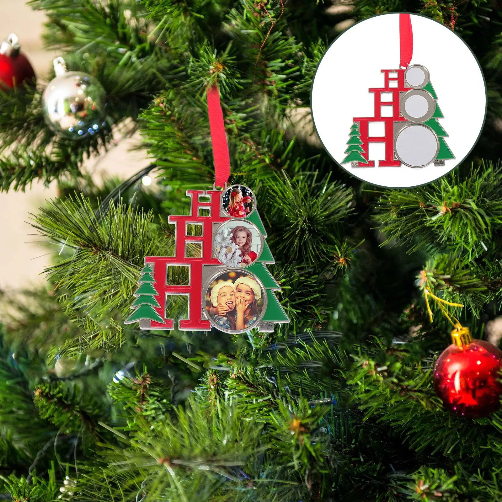 

Christmas Decoration Pendant Xmas Creative Picture Photo Ornaments Frame Holiday DIY Blank