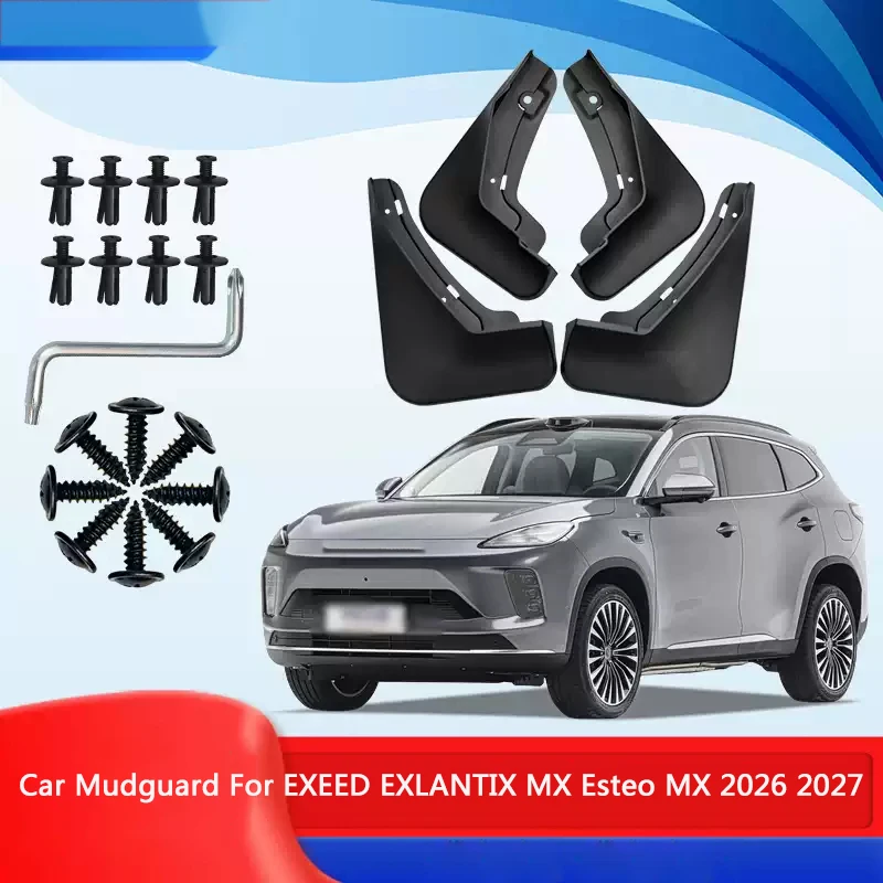 ABS Car Fender Mud Flap For EXEED EXLANTIX MX Esteo MX 2026-Present Splash Guard Anti-dirt Wear-resistant Body Protect Accessory