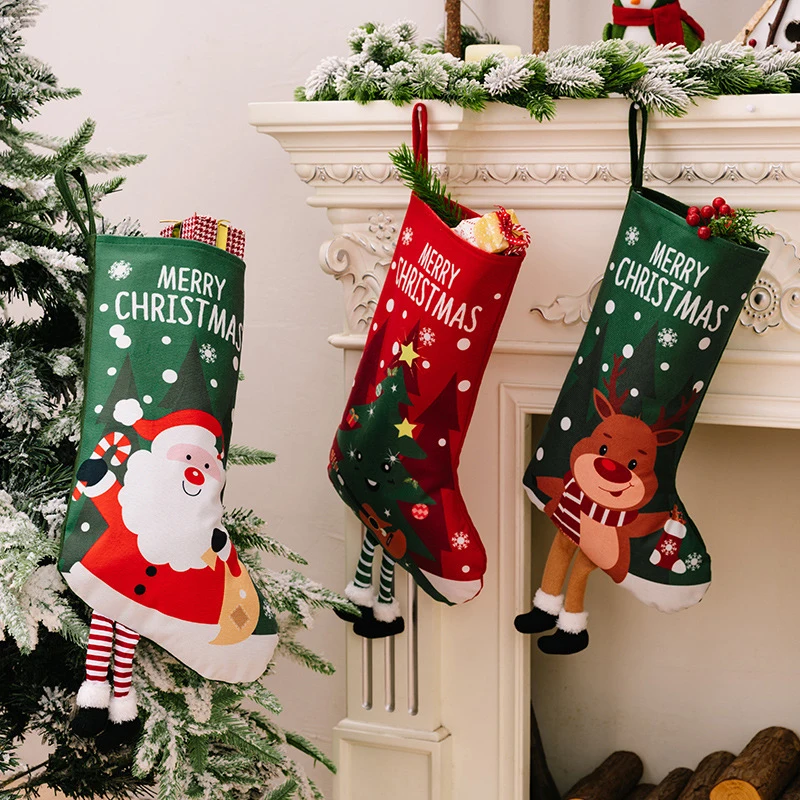 1pc Christmas Socks Snowman Elk Large Capacity Santa Claus Long Legged Socks Exquisite Thickened