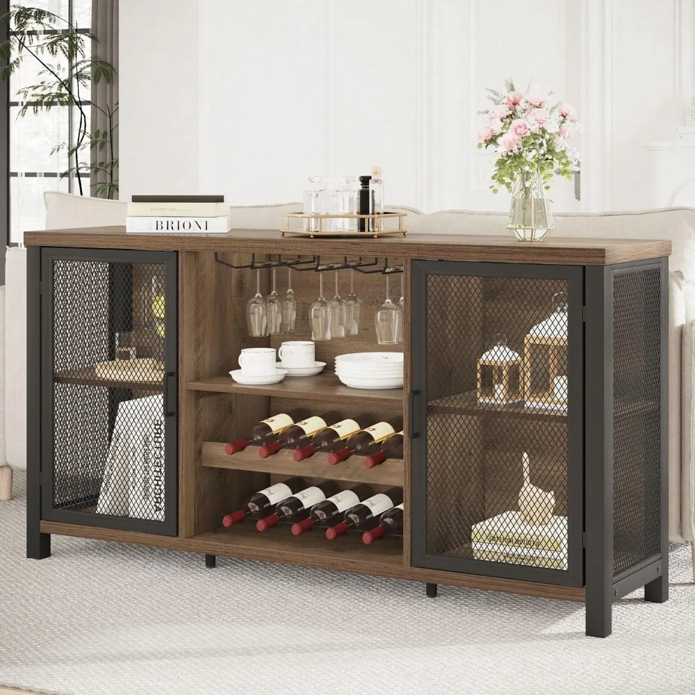 Armoire de bar à vin, armoire de bar à café industrielle, armoires de bar à liqueurs de ferme pour liqueurs et verres, armoire de buffet buffet
