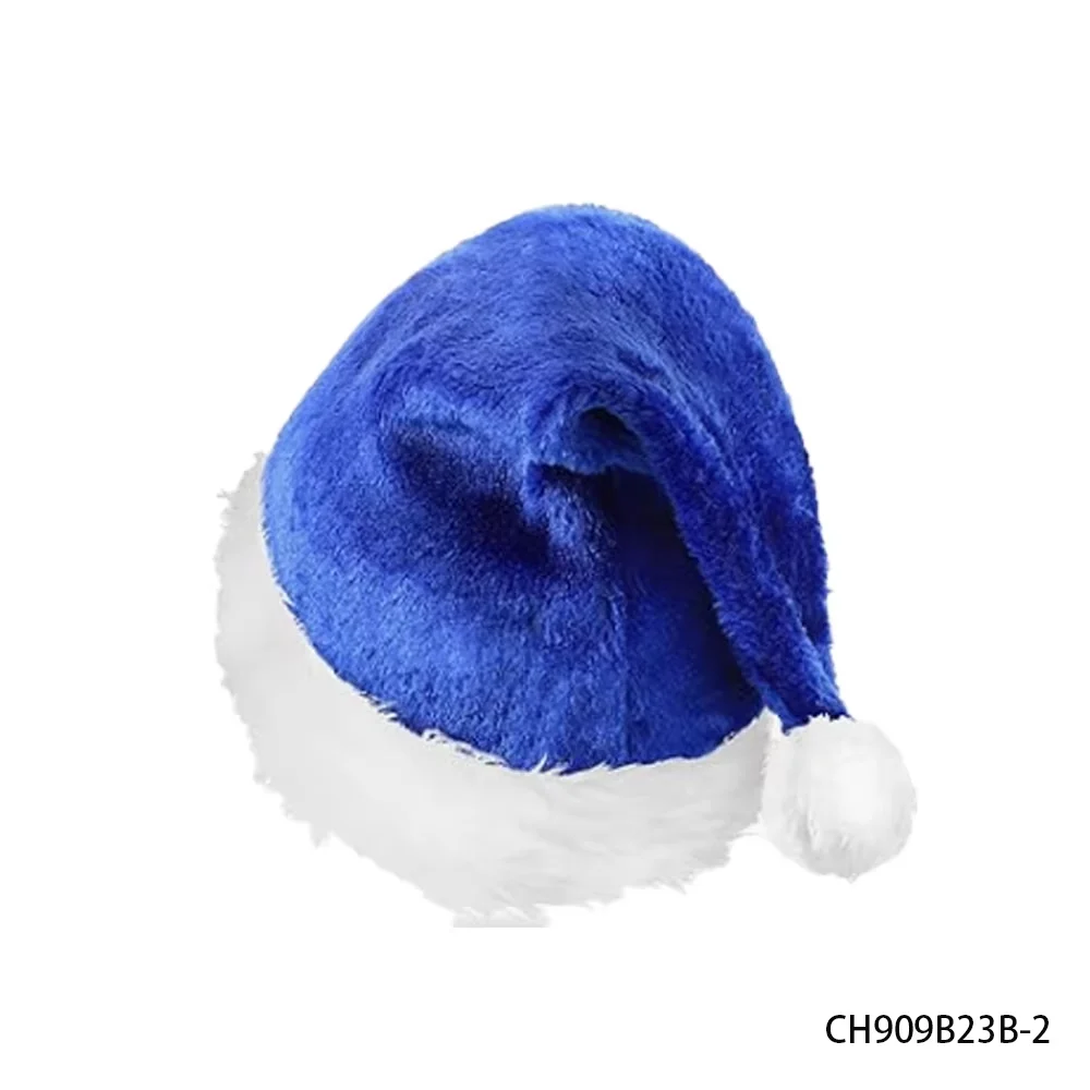 PESENAR Pluche Vakantie Kerst Kerstman Hoeden Korte Pluche Claus Cap met Gevoerd Unisex Fluwelen Comfort Kerstmuts Dikker Pluche