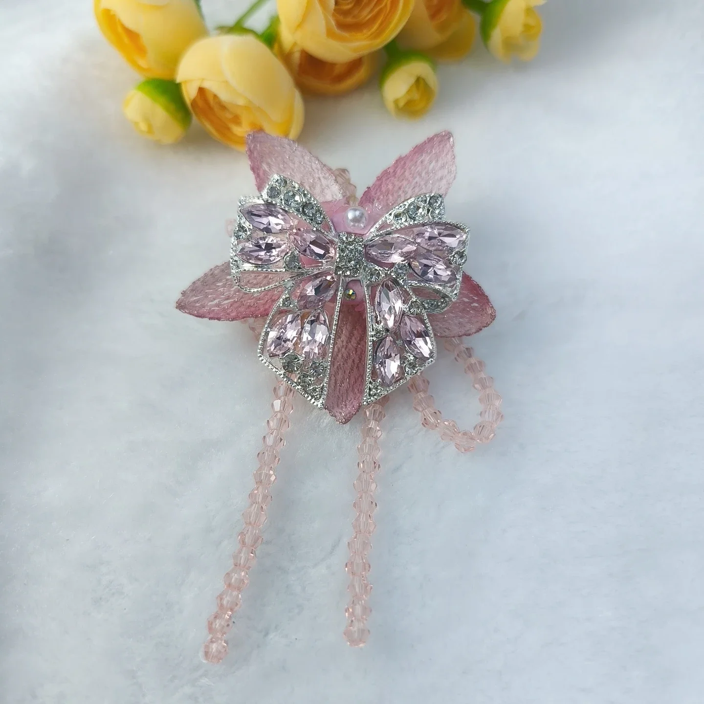 Fancy Beads for Diy Pens New Vitange Bead Pink Flower Bow Tassel DIY Bead Pen Bracelet Necklace Phone Chain Jewelry Accessories view 5
