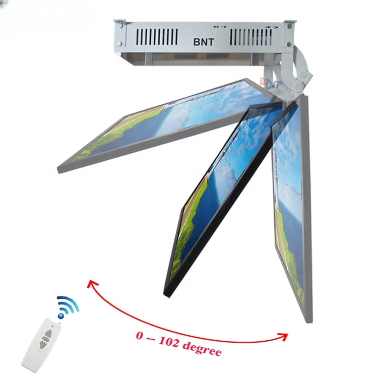 55 to75 Inch Wireless Control Motorized Flip Down from Ceiling TV Lift Mechanism with tv mount bracket