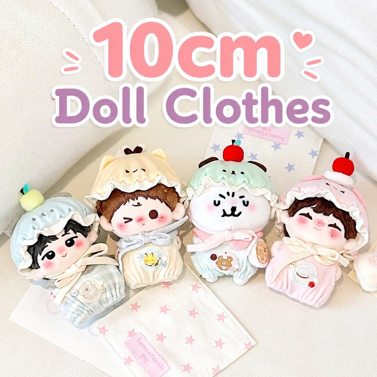 10cm Cotton Doll Clothes Fruit Animal Series Cartoon Cute Animal Pattern Dopamine Colors No Attribute Clothing