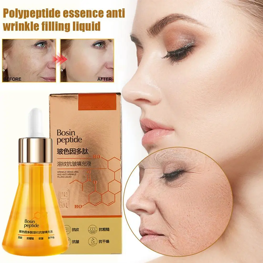 Peptide Serum Collagen Wrinkle Remover Face Serum Anti Whitening Dark Spots Brightening Aging Moisturizing Lines Fade Fine Y3H9