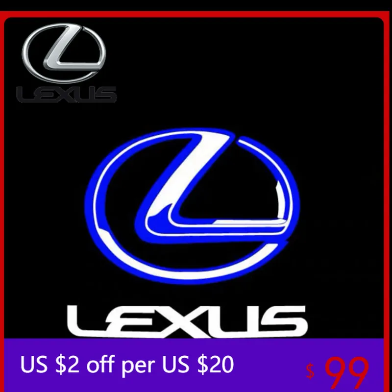

Interior Mouldings For Lexus ES LM LX GX LC RZ IS CT GS RC 2Pcs LED Car Door Welcome Light Wireless Projector Lamp Car Decorati