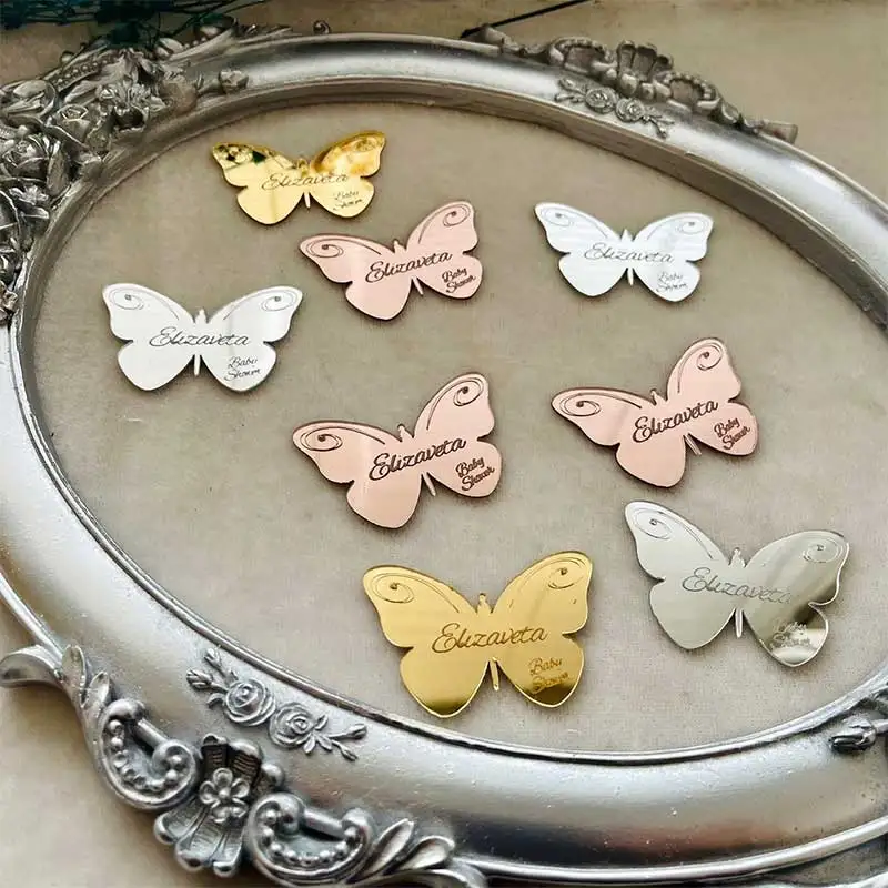 Etiquetas Acrílicas Personalizadas con Imán de Mariposa para Recuerdos de Baby Shower, Imán de Mariposa Personalizado, Regalos para Mis Quince Años, Regalos para Sweet 16