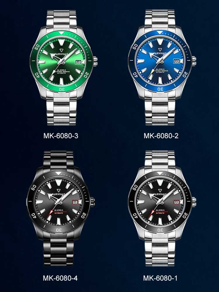 

43mm Men's Automatic Watch Install Automatic Movement Sapphire crystal glass Stainless Steel 10ATM waterproof Diver Watch