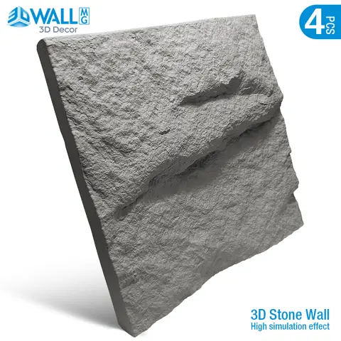 4pcs 30cm House Renovation mushroom stone Brick 3D Wall Panel Non Self Adhesive 3D Wall Sticker Mosaic Tile Waterproof Wallpaper