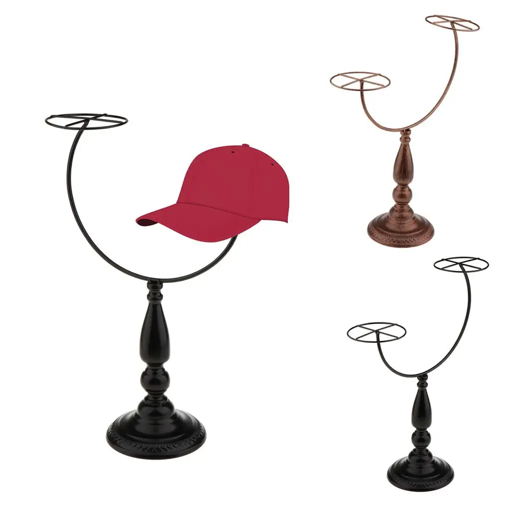

Adjustable Hat Display Stand Organizer Metal Iron Cap Holder Rack for Wig Baseball Cap Retail Store