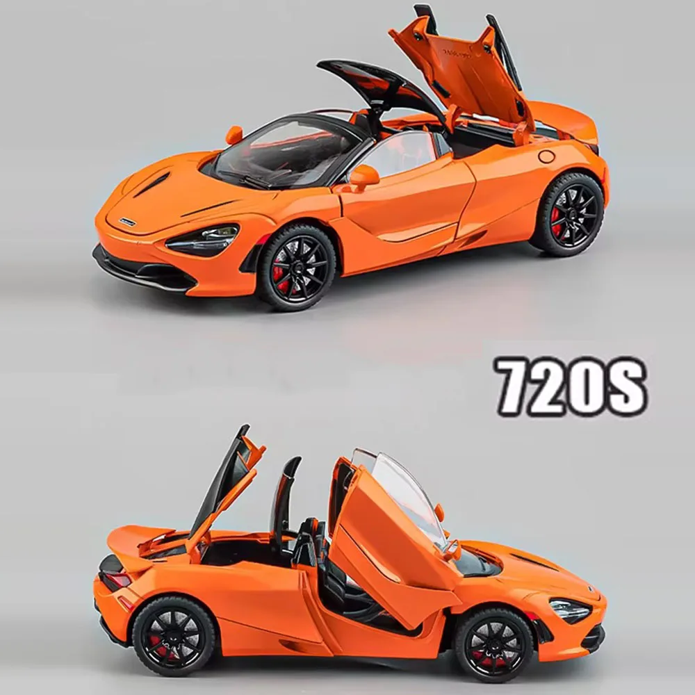 

1:24 Scale 720S Alloy Cars Models Diecasting Model High Simulation Light Sound Pull Back Vehicles Toys Children Collection Gifts