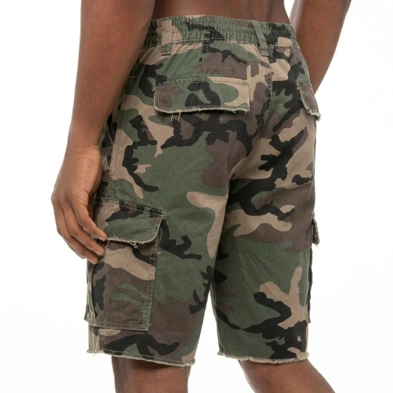 Tactical Men's Camouflage Tooling Shorts, Loose Multi-pocket Trend, Casual Five-point Pants New