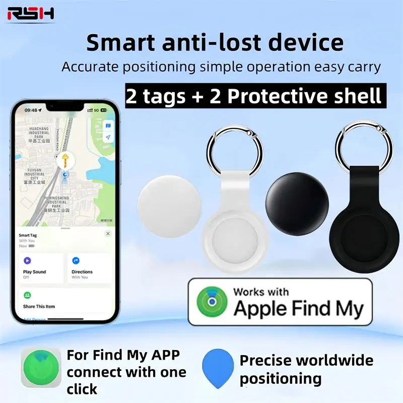 

2-Pack Finder Security SmartTrack Link Smart Tag With Apple Find My Key Bluetooth GPS Tracker For Earbud Luggage MFi Finder IOS