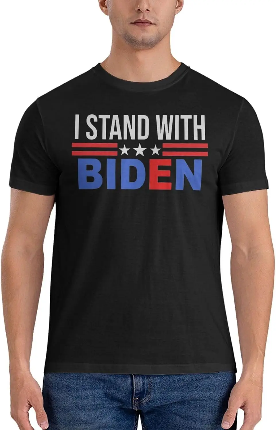 

Винтажная футболка с коротким рукавом I Stand with Joe Biden