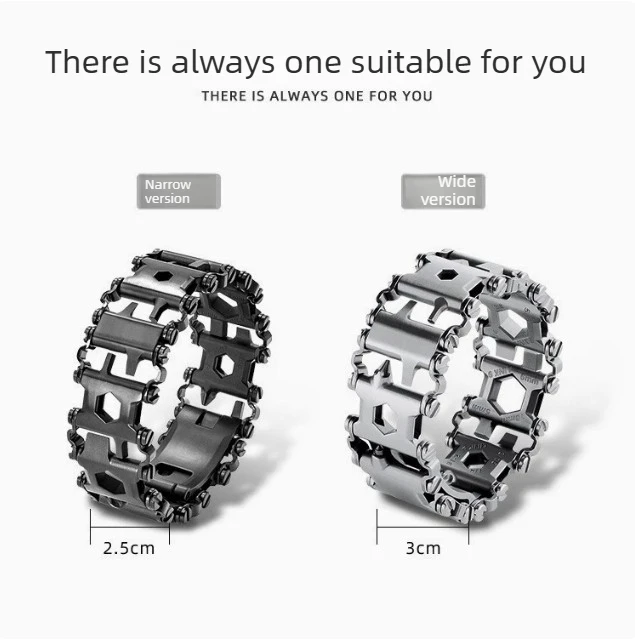 Multifunction Tool Bracelet Tread Bracelet Stainless Steel Bolt Driver Tools Kit Friendly Wearable Bike Multitool Outdoor Tool