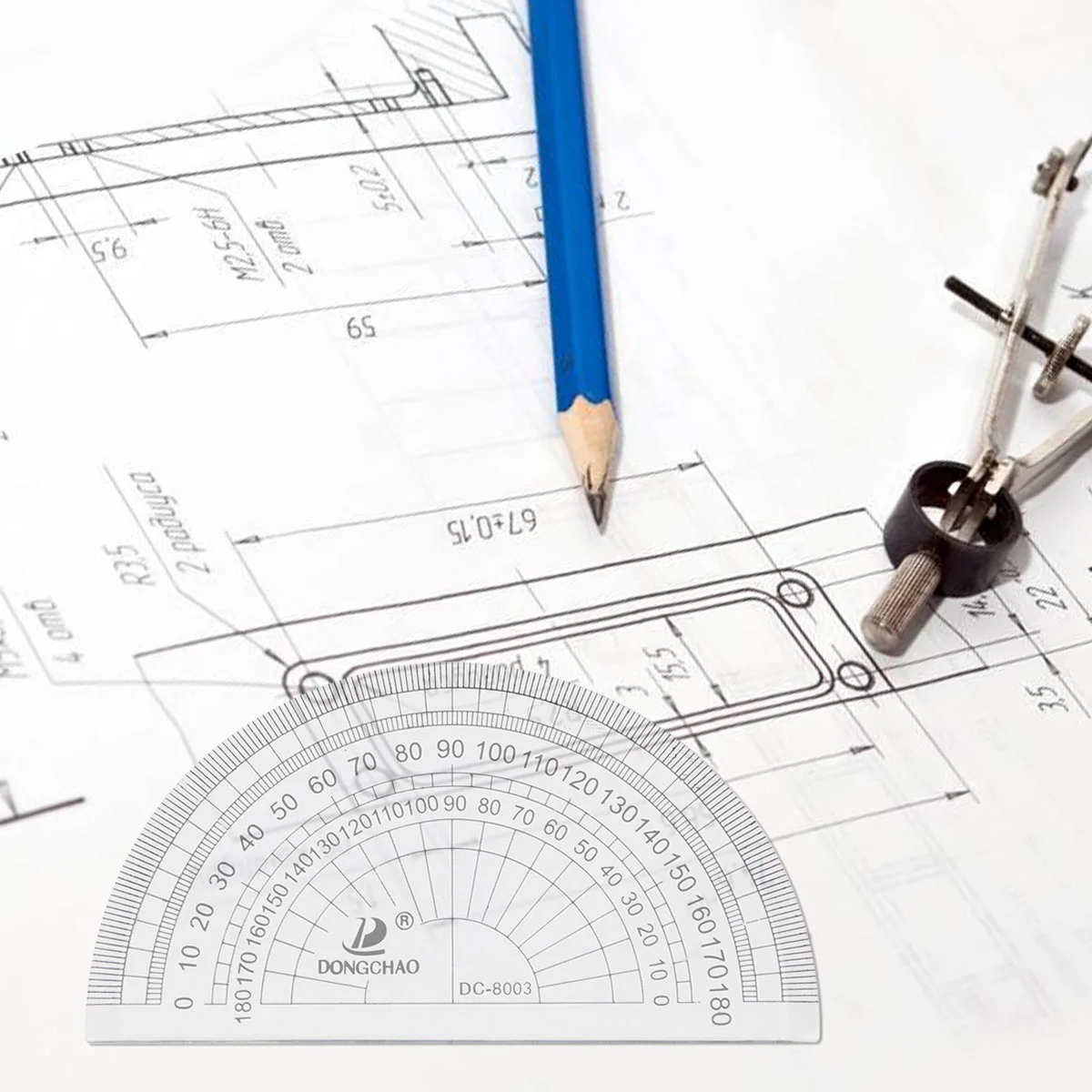 

36 Pcs Measuring Tools & Ladders Scale Metal Ruler Protractor Student Stand Tablecloth Clip Degrees Precision Angle