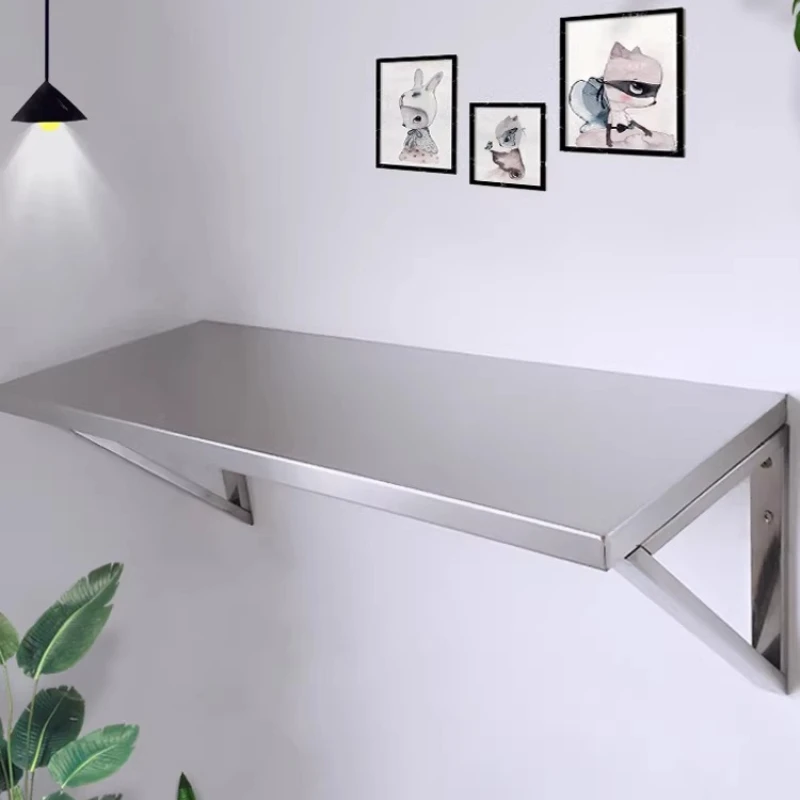 304 Stainless Steel Triangle Shelf Bracket Home Wall Mounted Table Kitchen Floating Board Holder Industrial Storage Organizer
