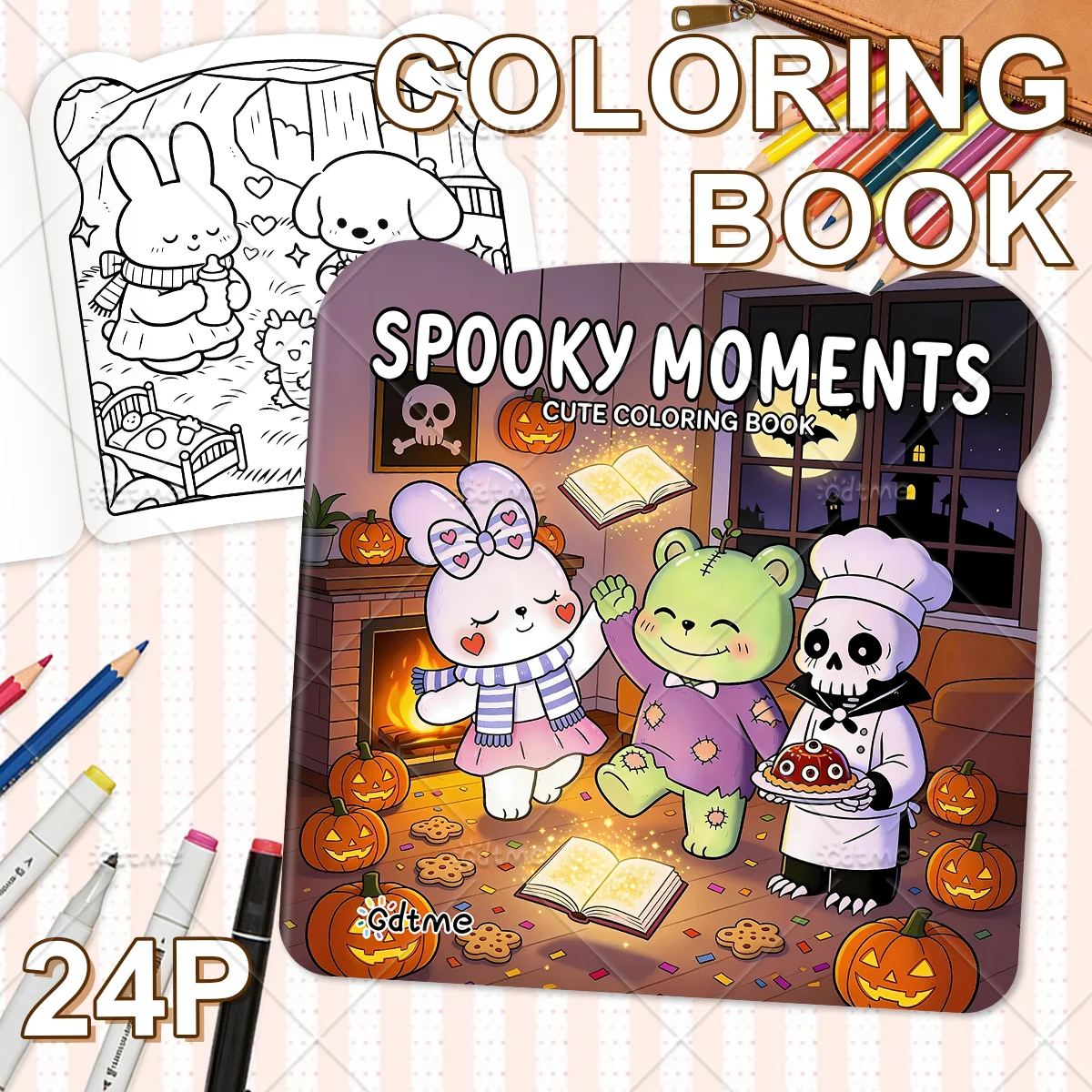 SPOOKY MOMENTS Coloring Book for Adults Cute Cozy Daily Activities Irregular Patterns for Relaxation (Cozy Spaces Coloring)
