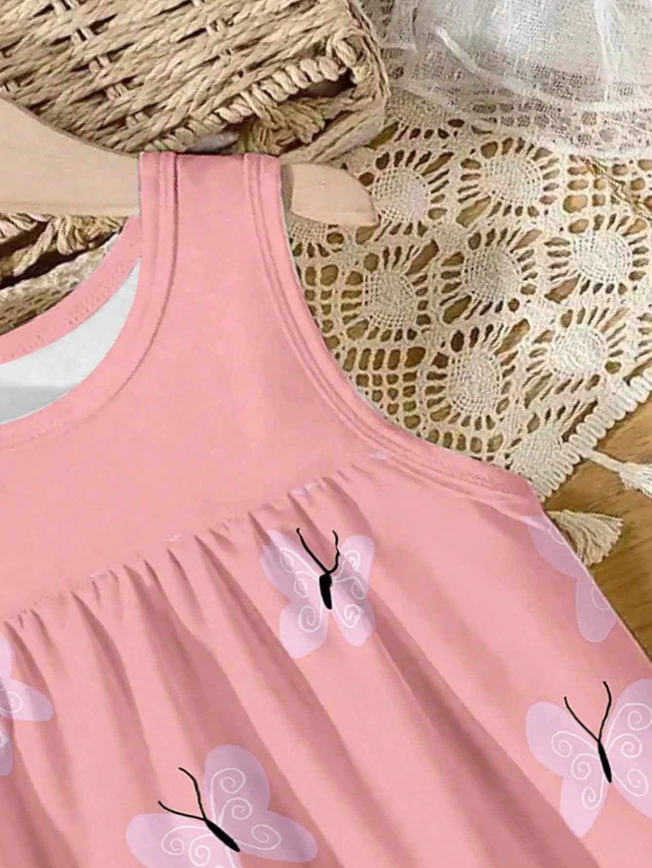 Cartoon-Tiermuster Mädchen-Trägerkleid Bequemes Atmungsaktives Urlaubskleid Damen- und Kinderbekleidung 2026 – Detail 18