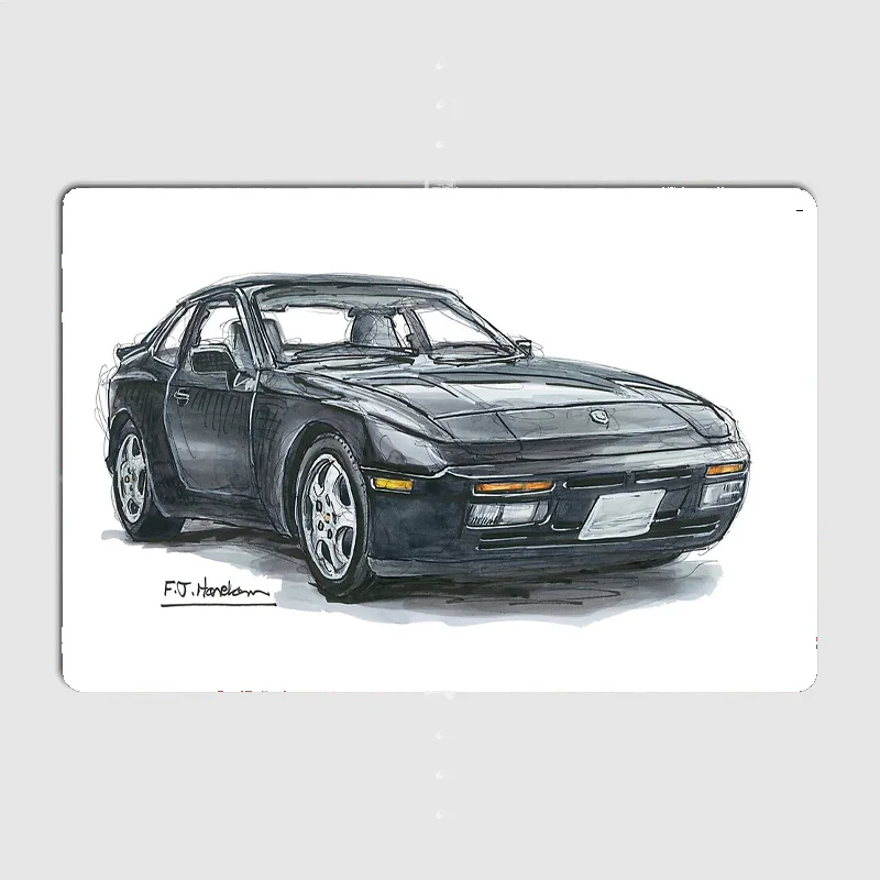 Luxury Sports Car 944 Classic Car Retro Posters Metal Sign Poster Bar Interior Bedroom Wall Art Home