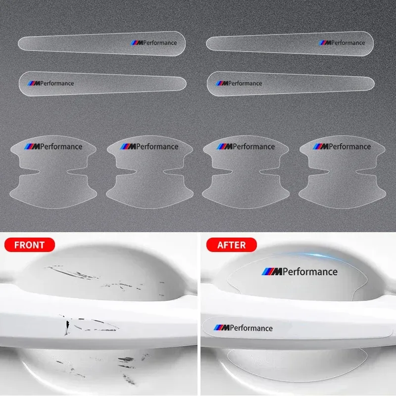 

8Pcs Transparent Car Door Handle Wrist Bowl Trim Stickers For BMW M M3 M5 M6 X3 E46 E90 F30 G20 E36 E34 X6 G20 G30 Accessories