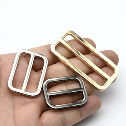 1x Metal Square Ring Tri-glide Adjustment Buckle Rectangle Loops Leather Craft Bag Parts Strap Webbing Garment DIY Accessories