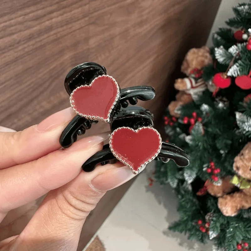 Jepit Rambut Mini Bentuk Hati Gaya Baru Jepit Rambut Putri Jepit Hiu untuk Menata Poni dan Rambut yang Mengembang