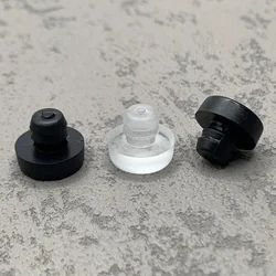 50Pcs M6.5 Glass Top Table Furniture Embedded Bumper with Stem Rubber Grippers Table Spacers for Furniture Hole Push in Foot Pad