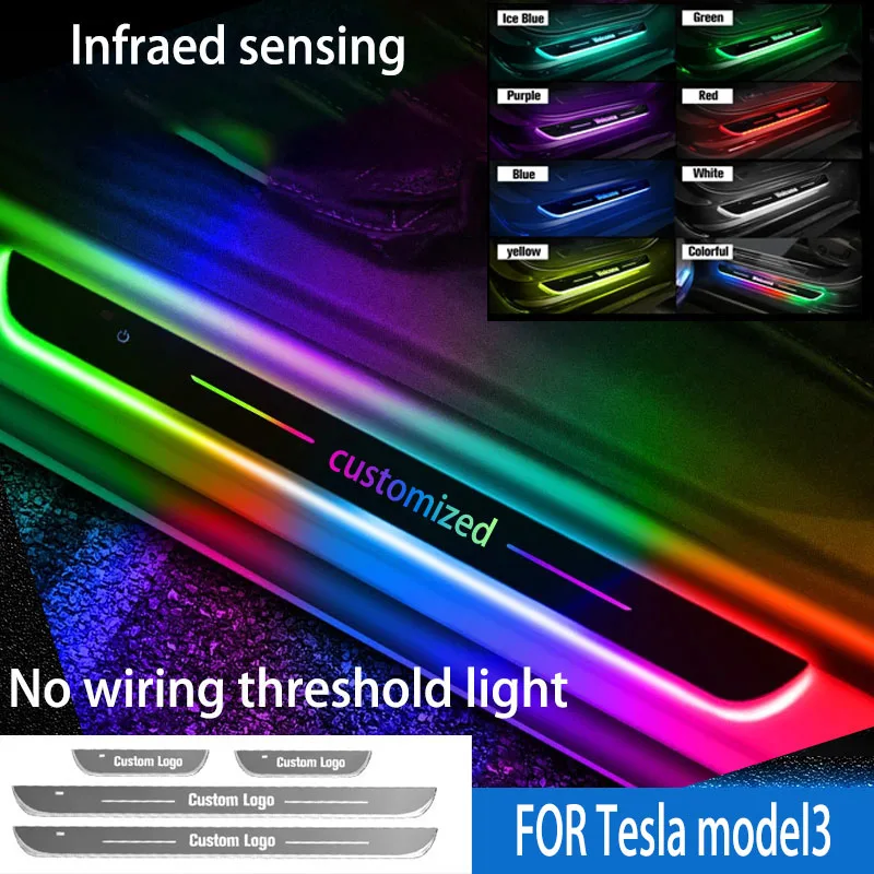 

FOR Tesla model3 Welcome pedal ambient light LED car intelligent sensing magic flow decorative light Interior modification