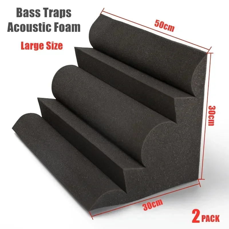 2 Pack 300x300x500mm Bass Trap Acoustic Soundproof Foam Large Size Sound Absorption Studio Corner Foam For Home Ktv Cinema Bar