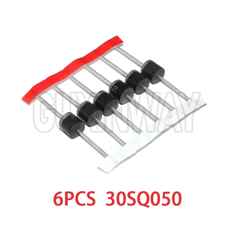 6PCS 30SQ050 Schottky Diode 30A 50V Axial for Solar Panel Parallel Reflow Protection