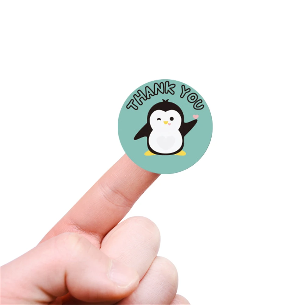 100-500pcs Cute Cartoon Penguin Stickers Thank You Sticker Children Reward Encourage Scrapbooking Decorative Stationery Stickers