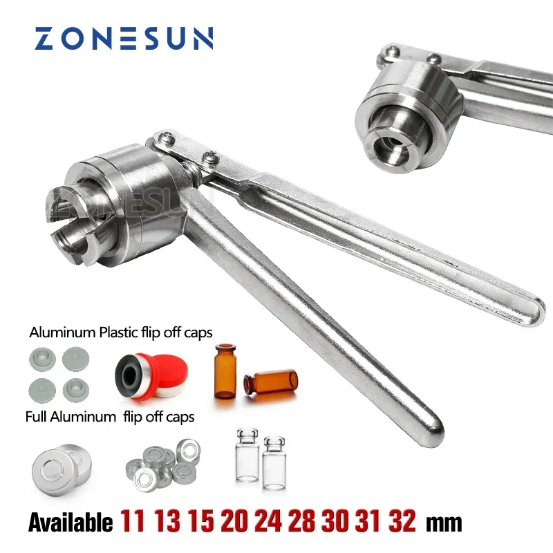 

ZONESUN ZS-PVC1 20mm Handheld Manual Plastic Glass Bottle Vial Crimper Capping Sealing Machine Capper Tool
