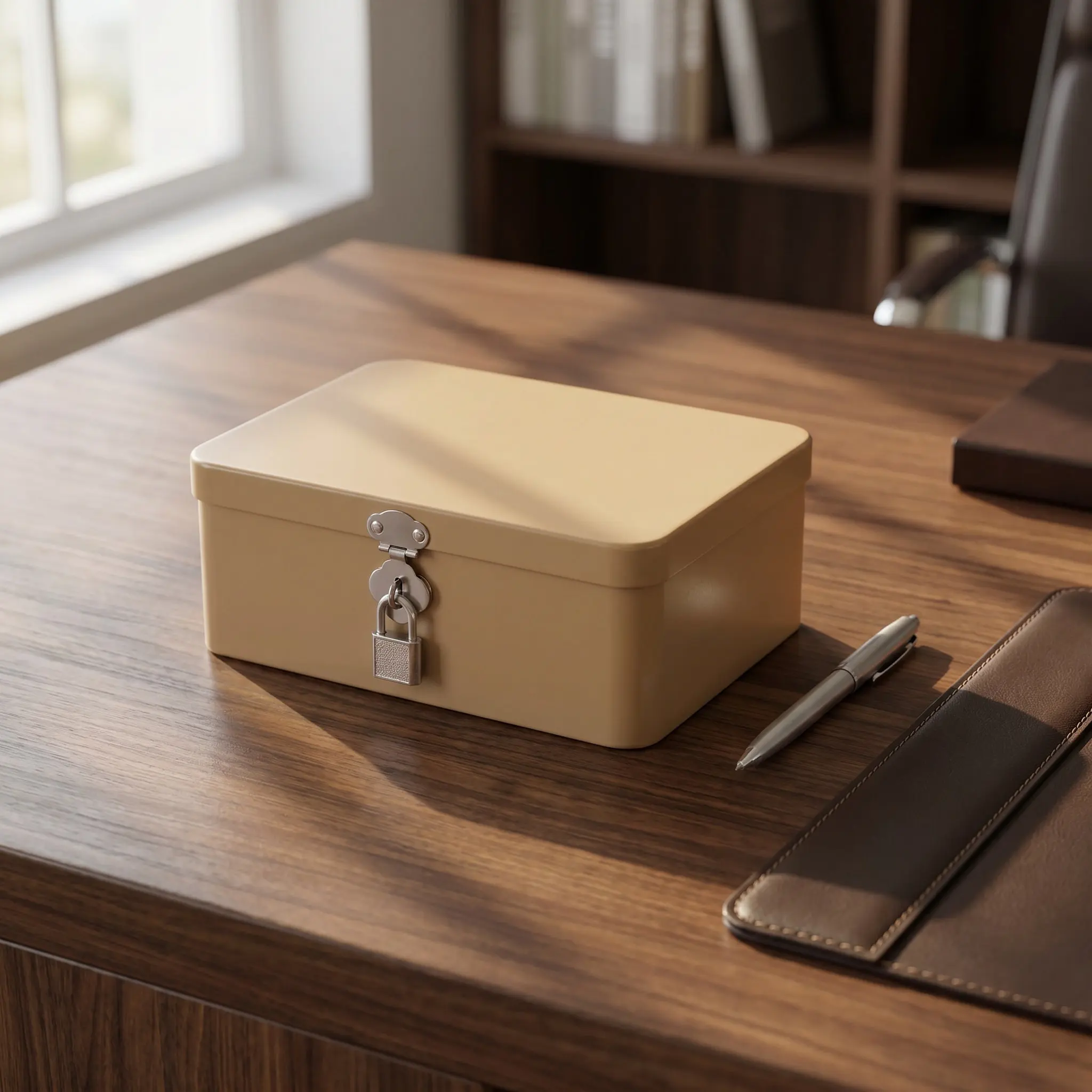Tinplate Storage Box Desktop Retro Lockable Keepsake Box Golden 6.9x5.1x3in Vintage Jewelry Organizer Small Metal Chest