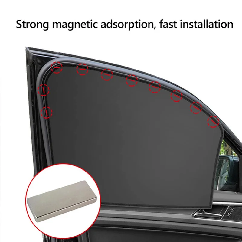 Car Sunshade UV Protection Curtain Magnetic Side Window Sun shade Cover Car Sunshade SunVisor Rear window Curtain Cover