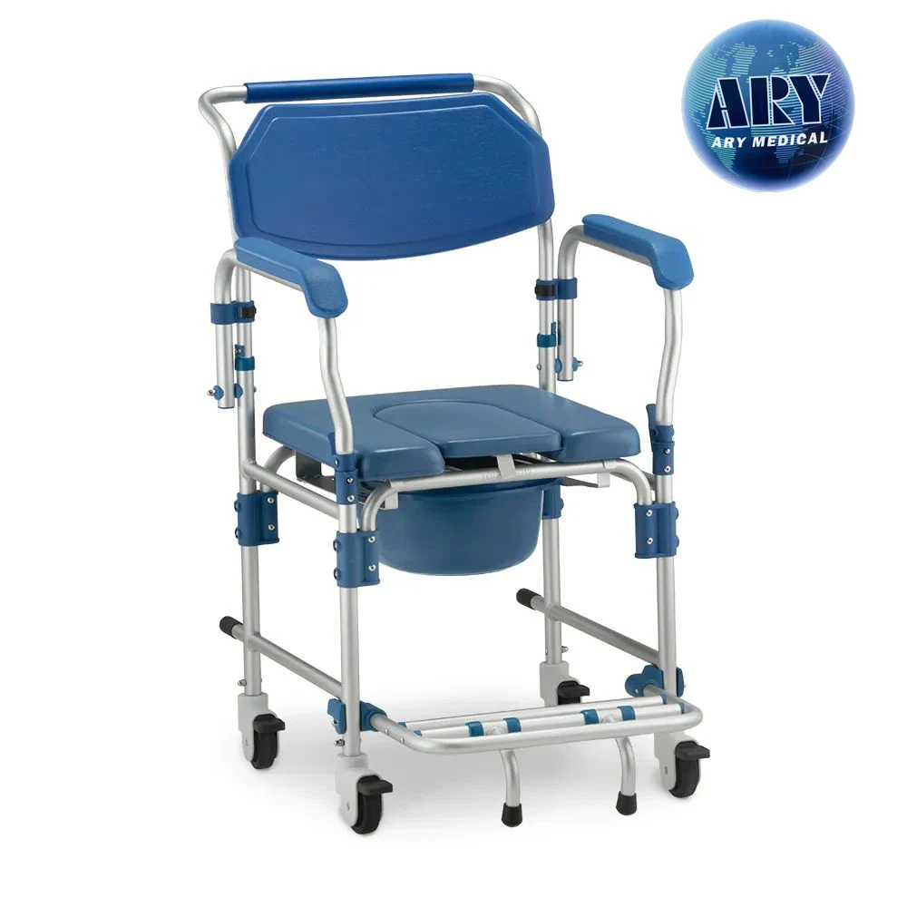 كرسي استحمام قابل للطي من الألومنيوم الأكثر مبيعًا في عام 2024، دوران 360 درجة، مناسب لكبار السن، مناسب لتحريك كرسي المرحاض