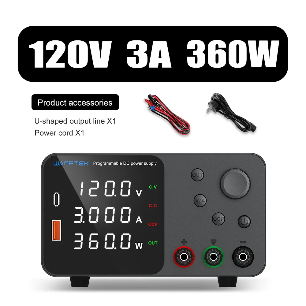 Wanptek DC Voeding 30V 10A 5A Variabele Bench Voeding Verstelbare Lab Voeding 60V 5A 120V 3A Spanningsregelaar - afbeelding 1