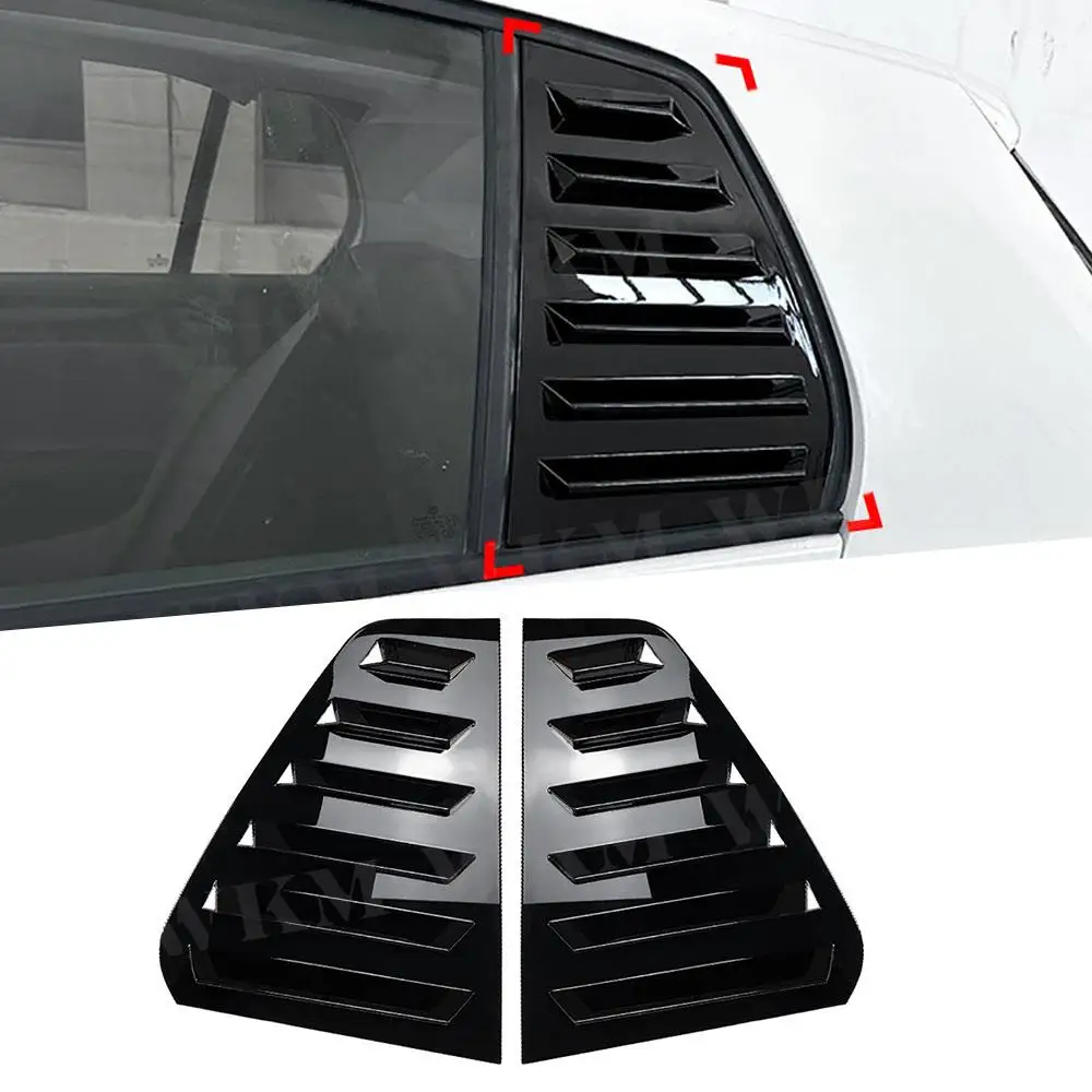 

For Volkswagen Golf 6 MK6 2008-2012 Car Rear Window Shutter Cover Trim Window Louver Side Vent Trim Carbon Look/Gloss Black