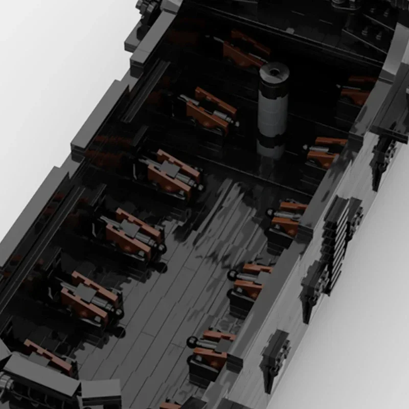 Moc Building Bricks modello militare Classic Black Pirate Ship Technology blocchi modulari regali giocattoli di natale set fai da te assemblaggio