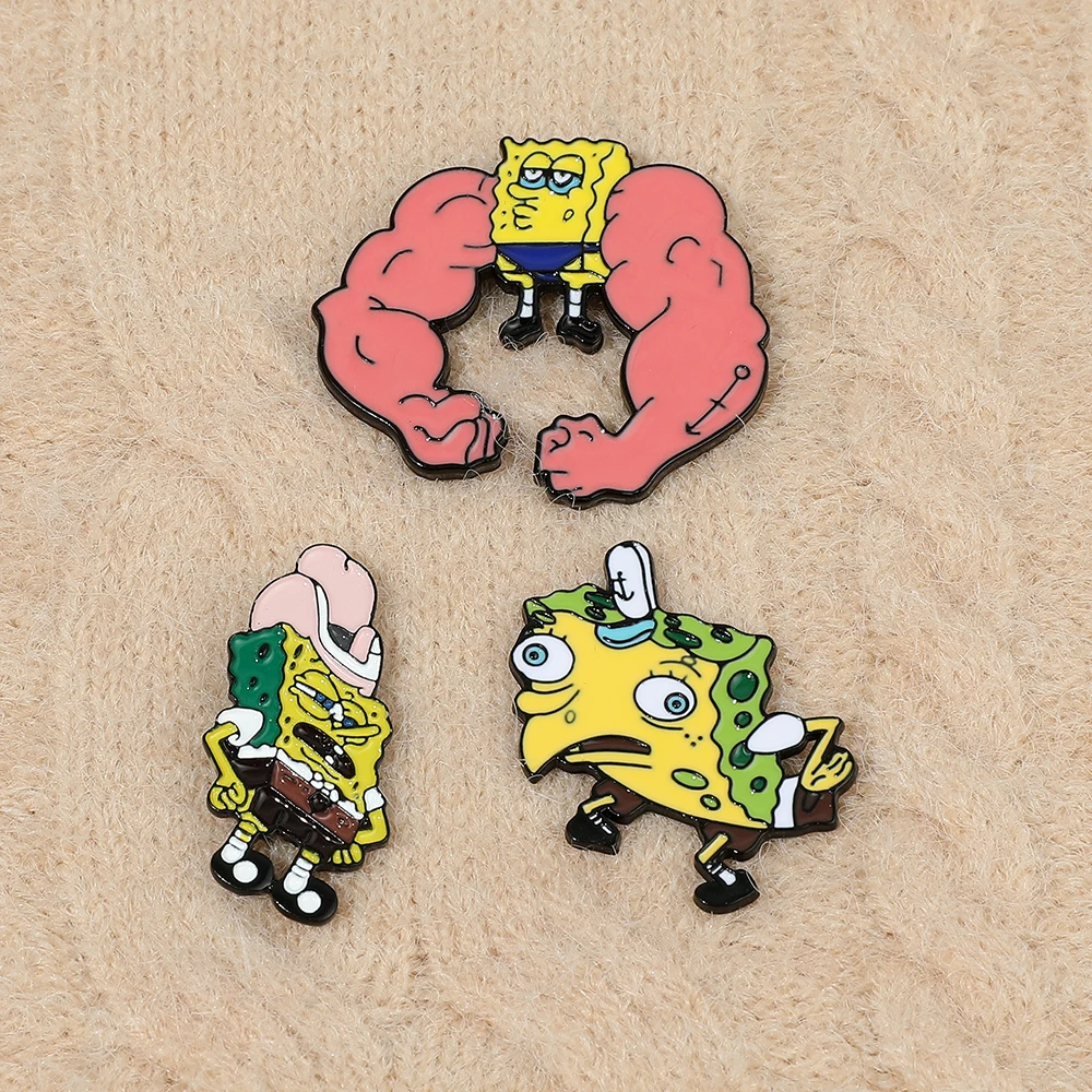 Anime Cartoon Spongebob Squarepants Enamel Pins Patrick Star Kawaii Badge Funny Accessories Cute Brooches for Women Gifts