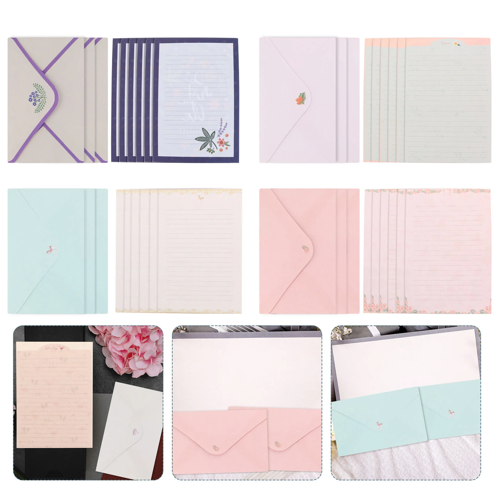 

45 Pcs Letterhead Envelope Paper Writing Western Style Stationary Stationery with Envelopes