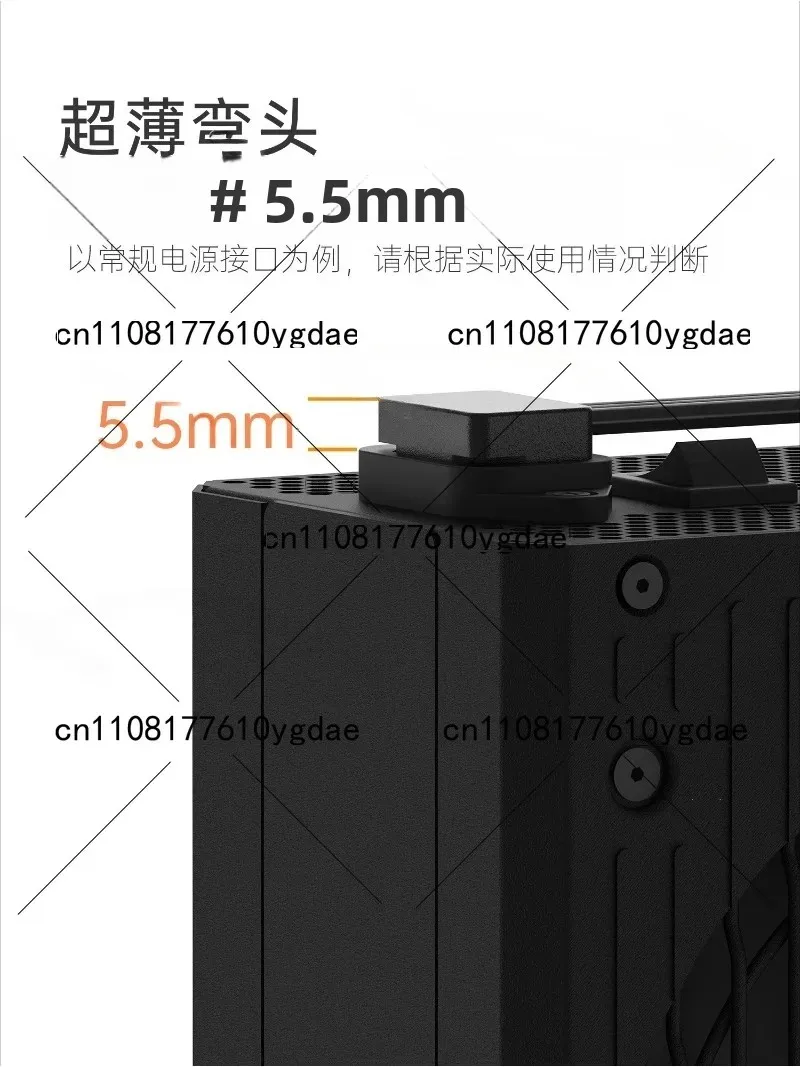 Ultra-Thin Soft 90° Elbow Computer Power Supply Extension Cable C13 to C14 Male Female Three-Hole Plug for Desktop PC