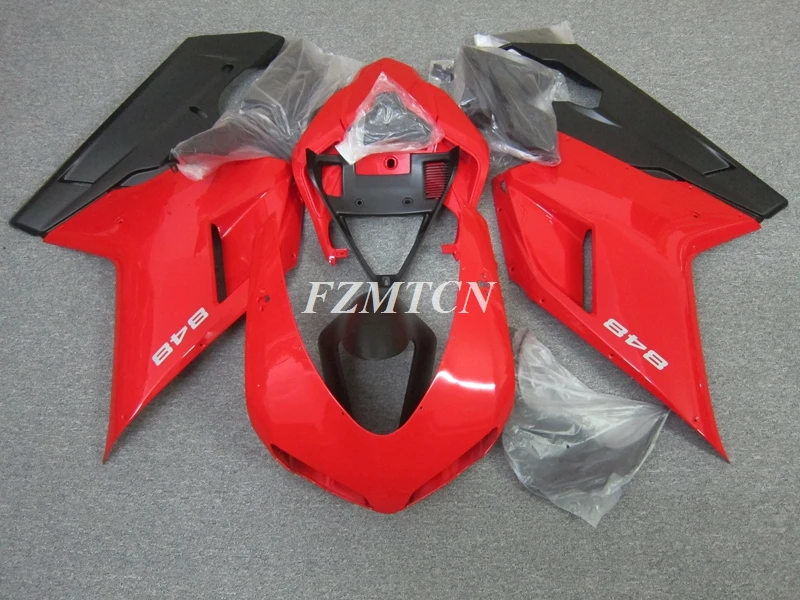 Injection Mold New ABS Fairings Kit Fit for Ducati 848 1098 1198 Evo 2007 2008 2009 2010 2011 2012 Bodywork Set Black Red