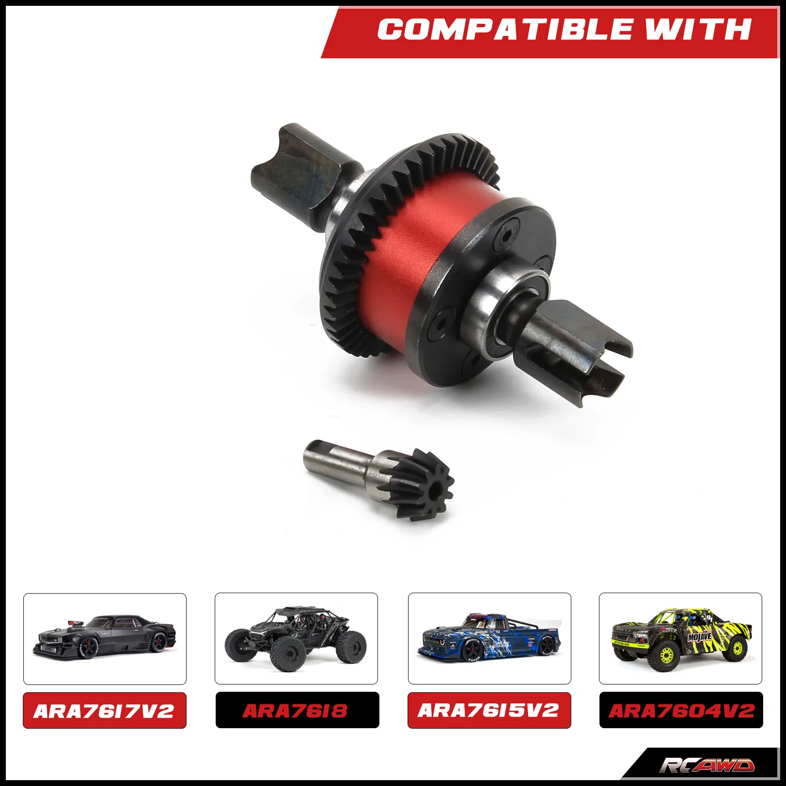 RCAWD F/R Differential Set 10T Main Gear for Arrma 6s 1/7 1/8 Typhon Notorious Talion Kraton Outcast EXB Upgrade Parts