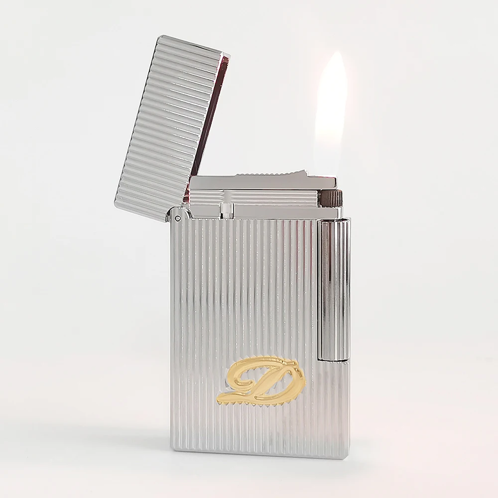 Luxury Gas Lighter Metal Engraved Big D Tobacco Smoking Cigarette Tools Men Luxury Gifts Collections Inflatable