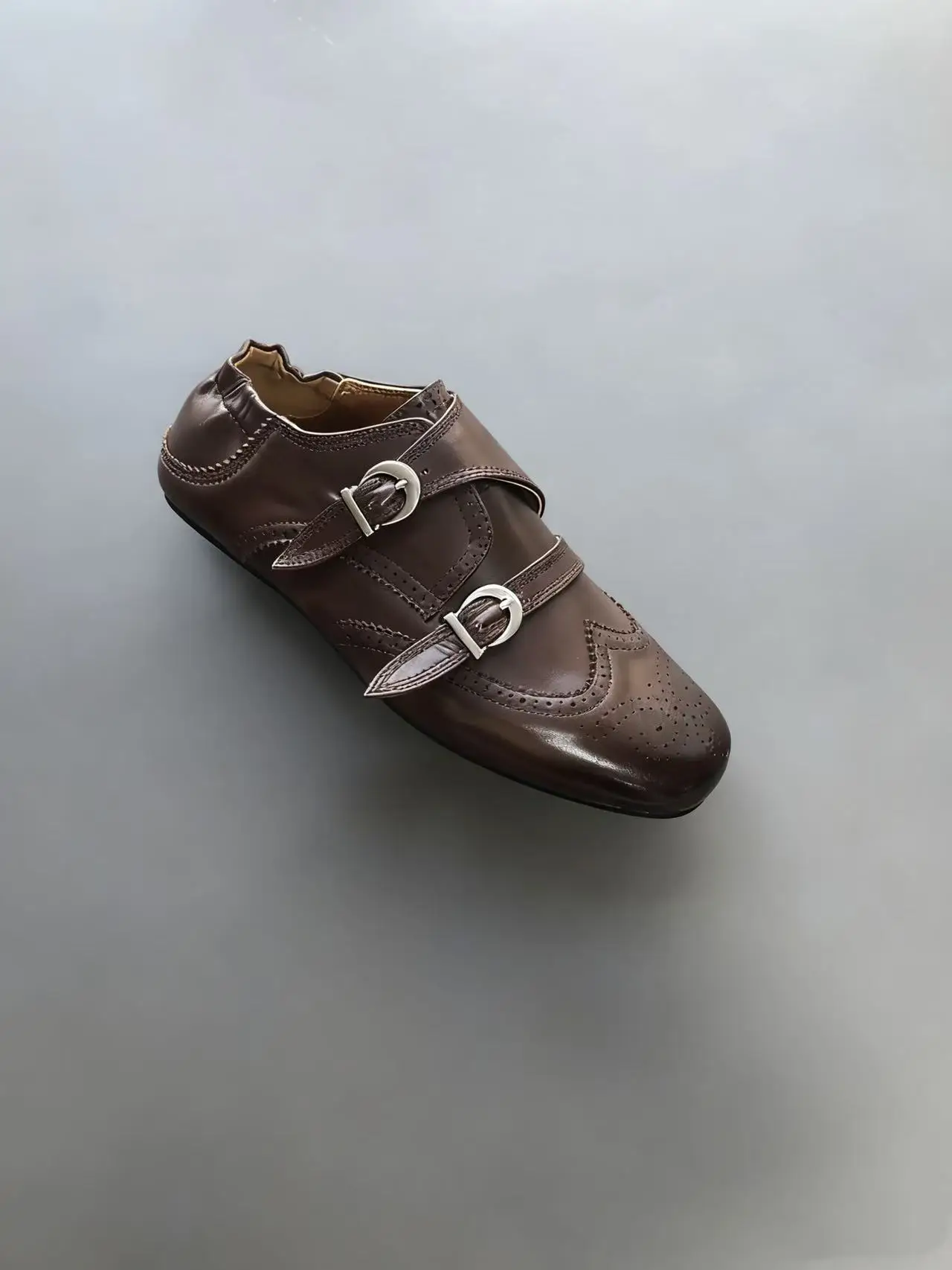 

Trendy Slip-On Shoes Men's Business Formal Brogue Commuter Shoes Carved Leather Shoes Three-Buckle Round-Toe Casual Lea...
